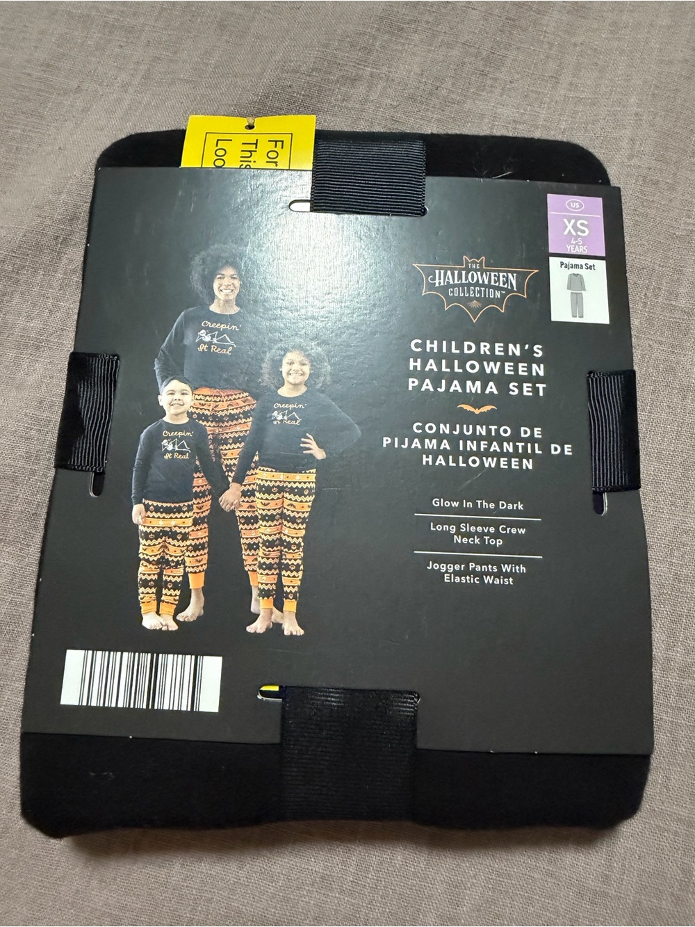 NWT Children's Halloween Pajama Set “Creepin it Real” Size XS Glow in The Dark